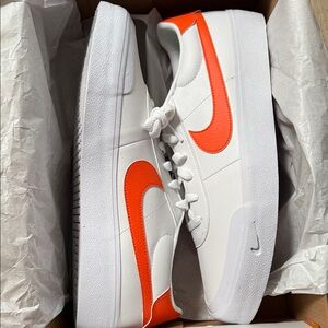 Nike White and Bright Orange Athletic Shoes
